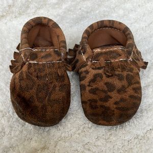 Freshly picked sz 2 moccasins in leopard print